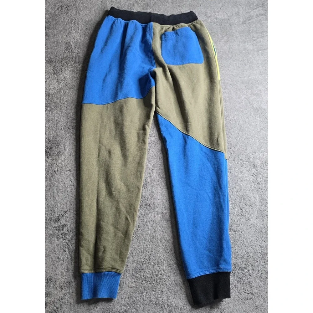 Champion Color Block Reverse Weave Jogger Sweatpant Mens M Blue Green 30